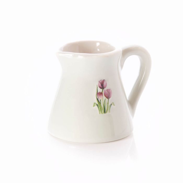Tulips Embossed Stoneware Milk Jug