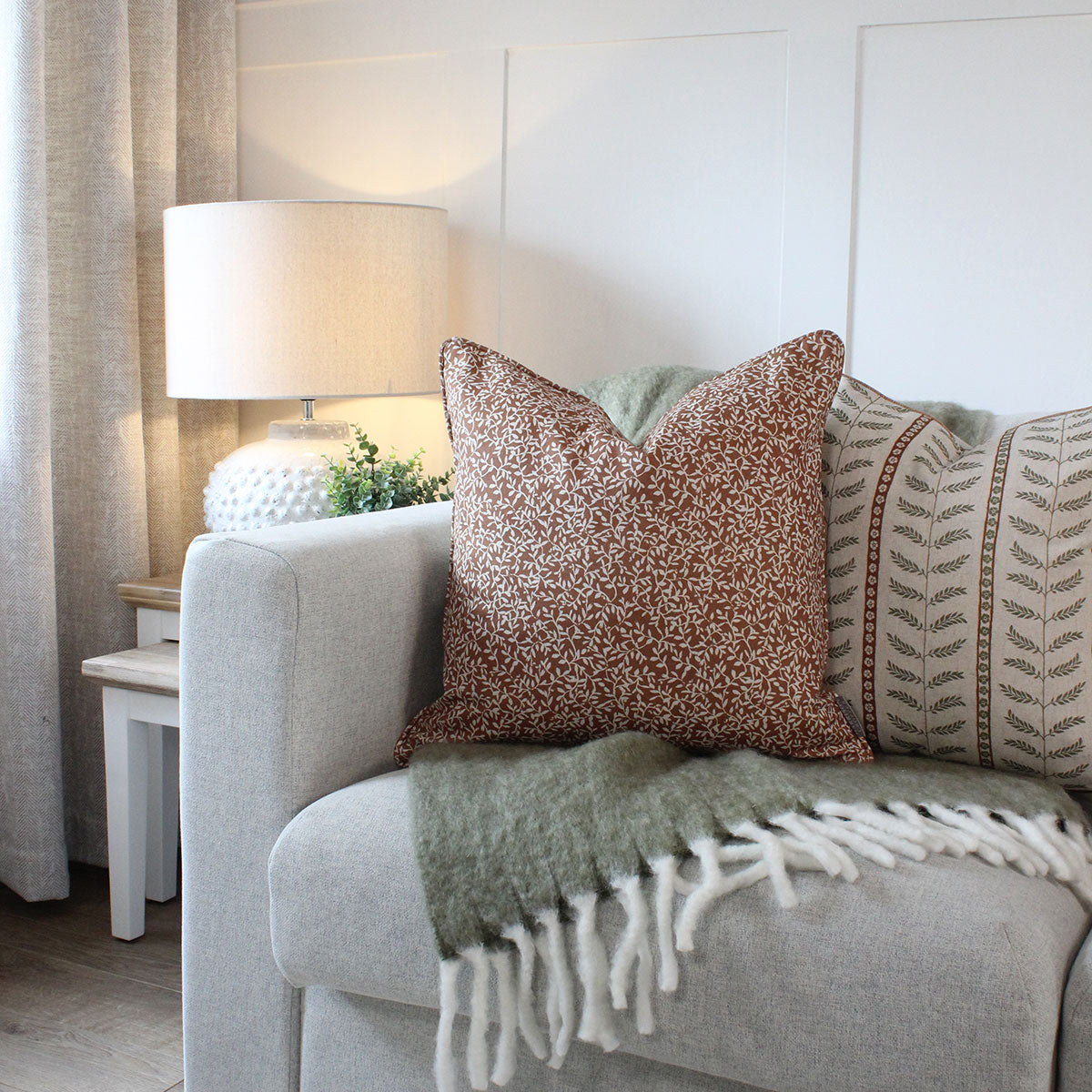 Villette Spice Floral Square Cushion