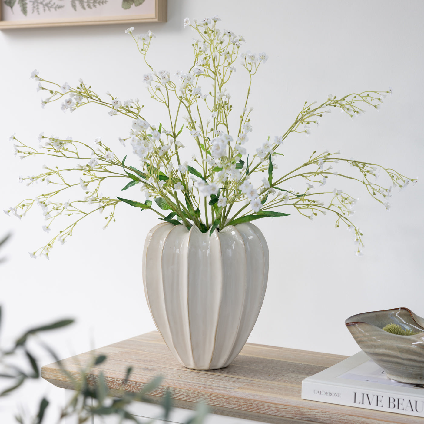 Faux White Gypsophila Spray