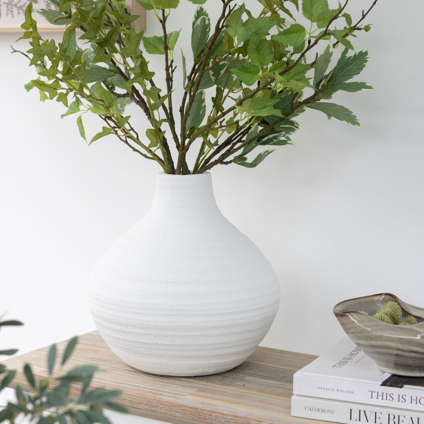 Matt White Shaped Ceramic Vase