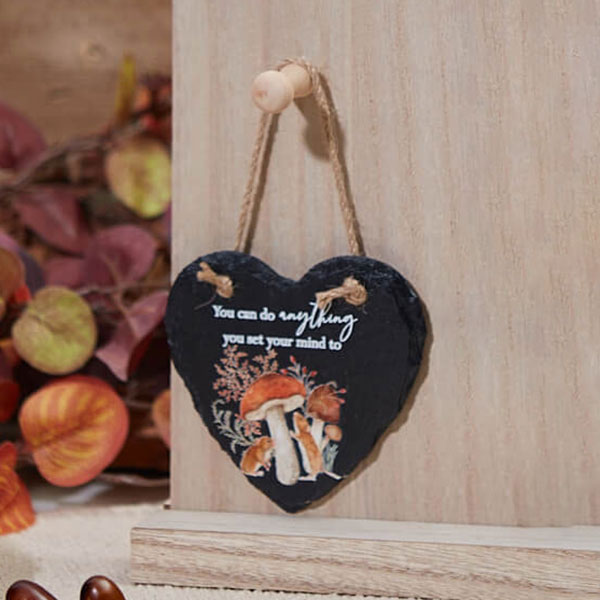 Woodland Animal Heart Slate Hanger