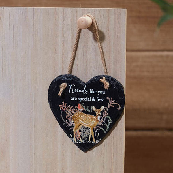 Woodland Animal Heart Slate Hanger
