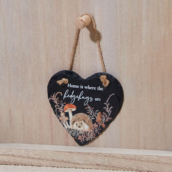 Woodland Animal Heart Slate Hanger