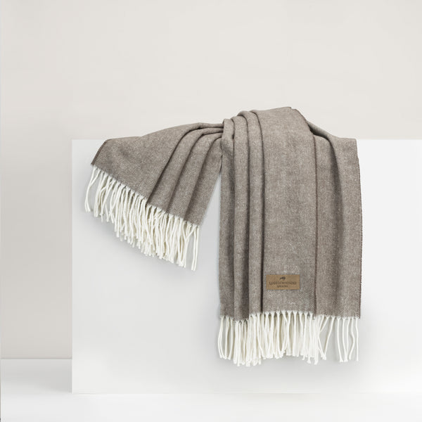 Mink Italian Herringbone Throw