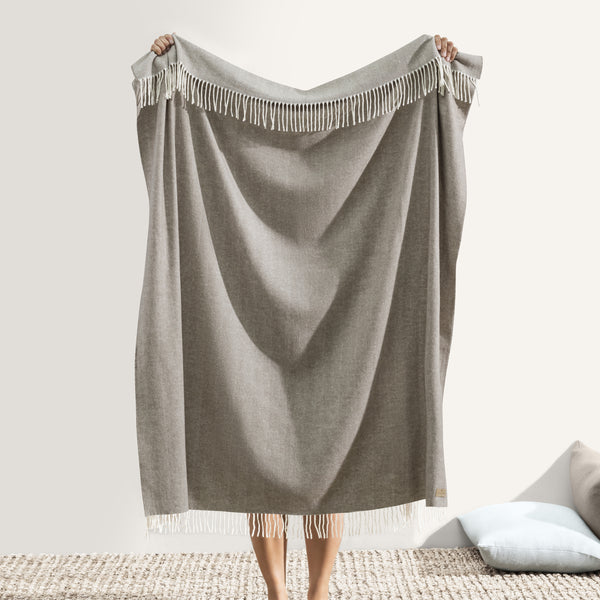 Mink Italian Herringbone Throw