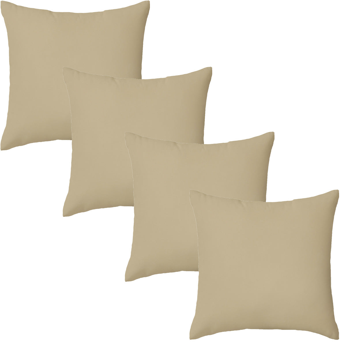 Set of 4 Beige Garden Square Water Resistant Cushions