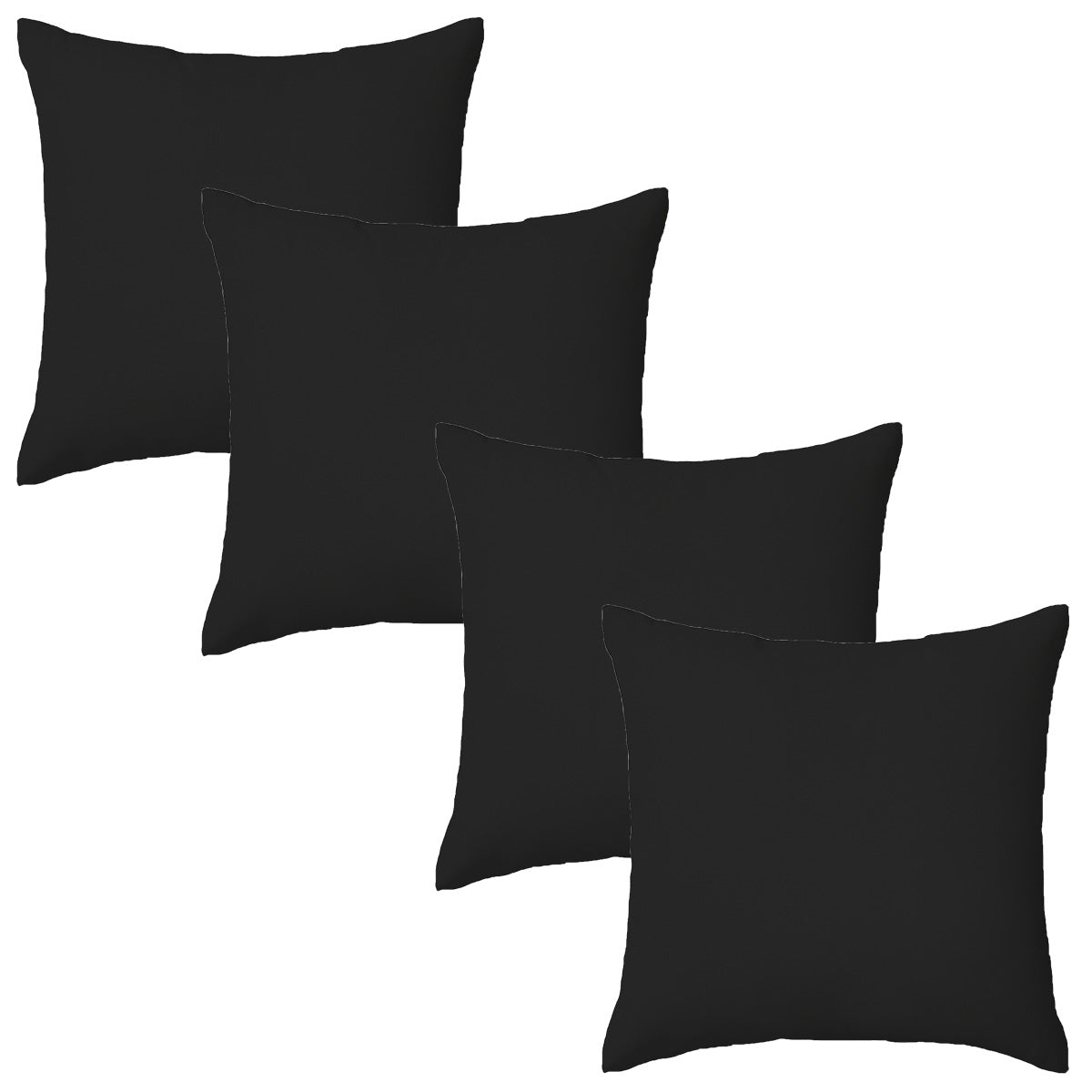 Set of 4 Charcoal Garden Square Water Resistant Cushions