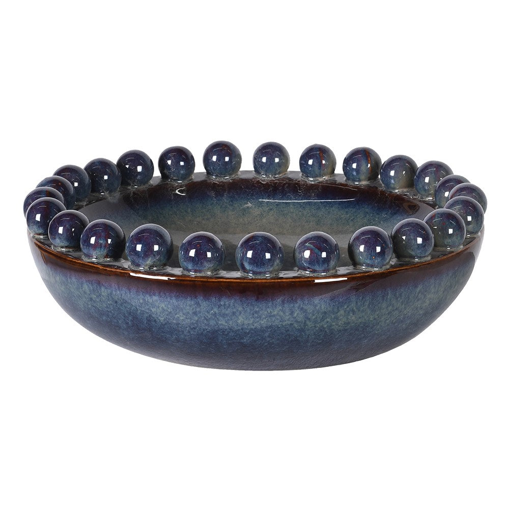 Large Blue Glaze Bobble Bowl
