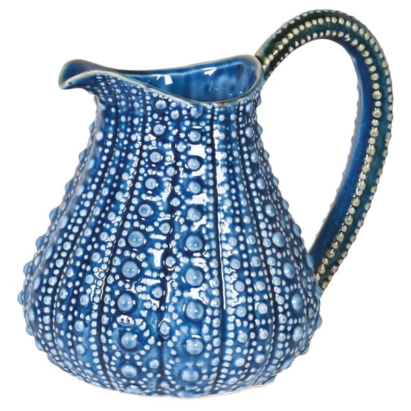 Deep Blue Textured Ceramic Jug