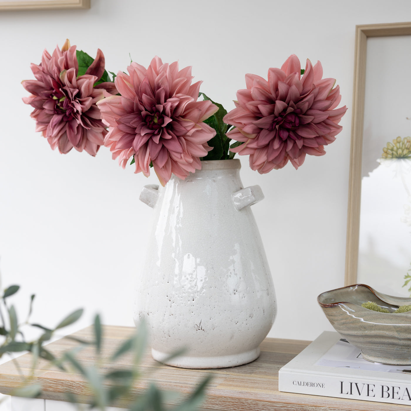 Faux Rouge Monarch Dahlia Stem