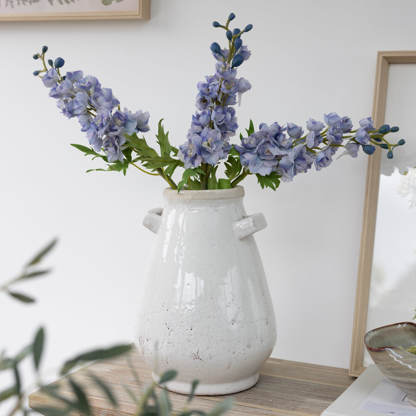 Faux Blue Delphinium Stem