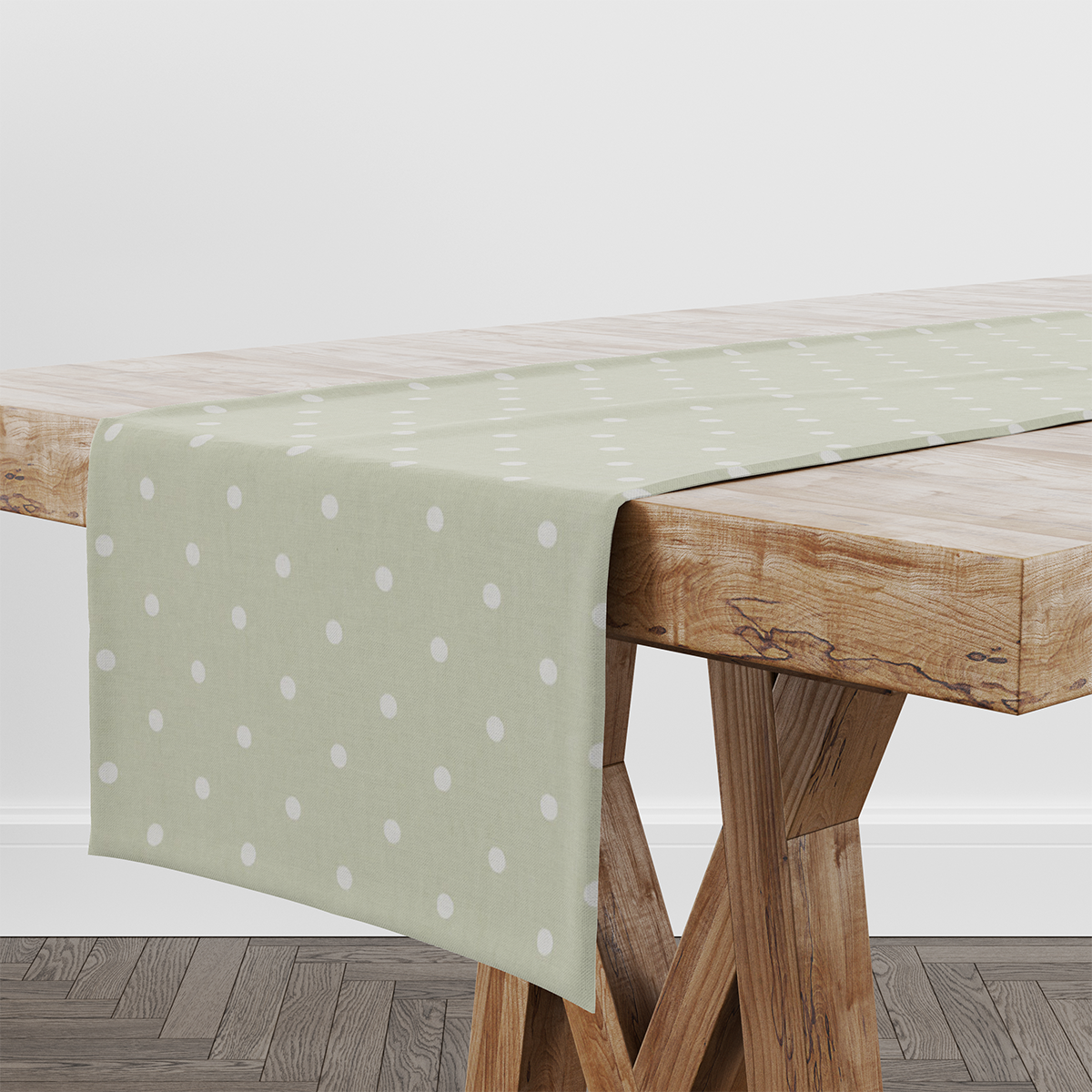 Dotty Sage Table Runner