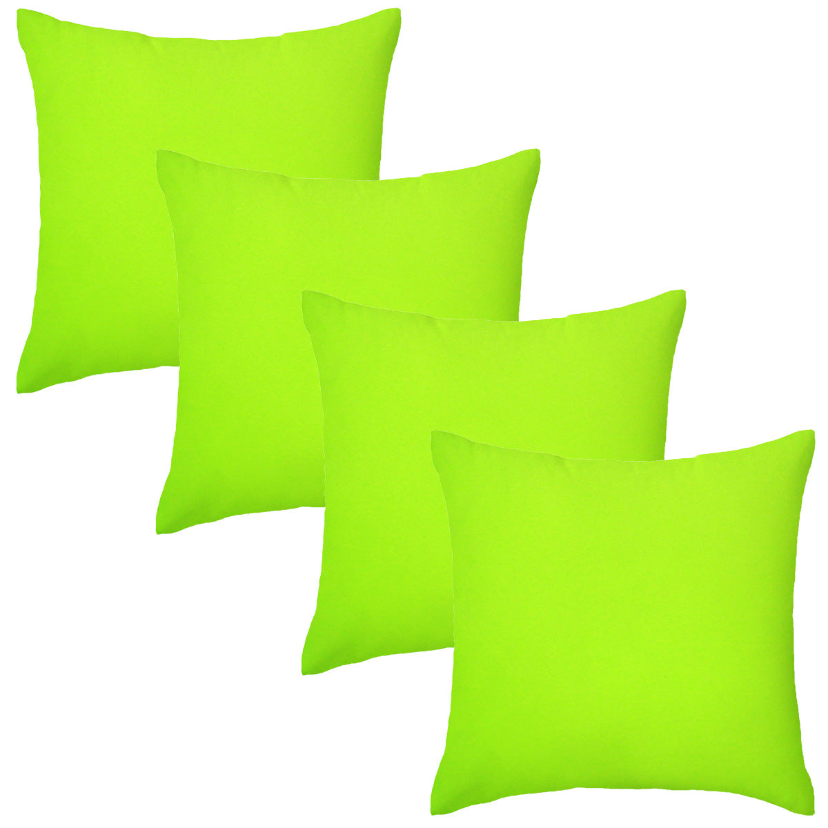 Set of 4 Premium Lime Garden Square Water Resistant Cushions