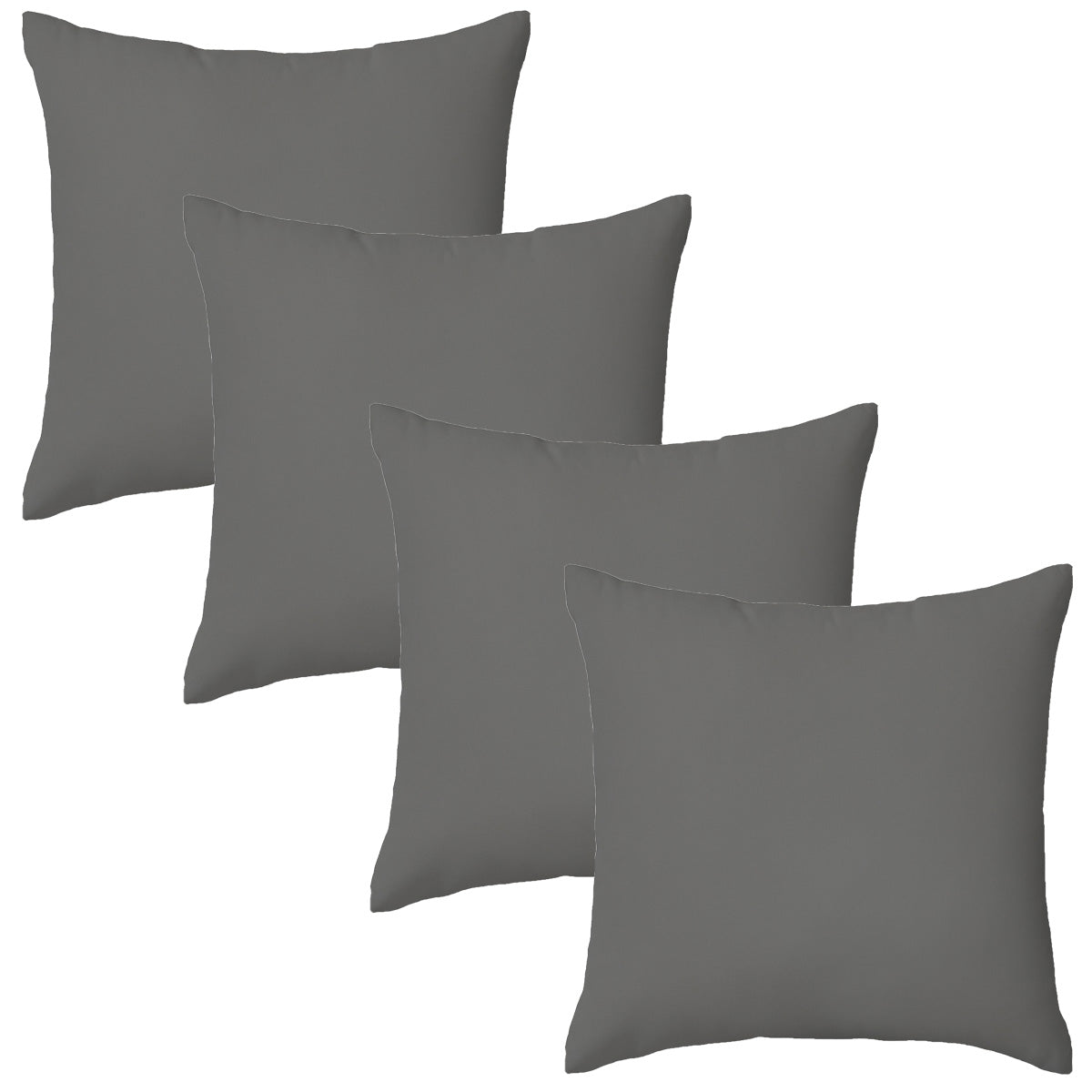 Set of 4 Grey Garden Square Water Resistant Cushions