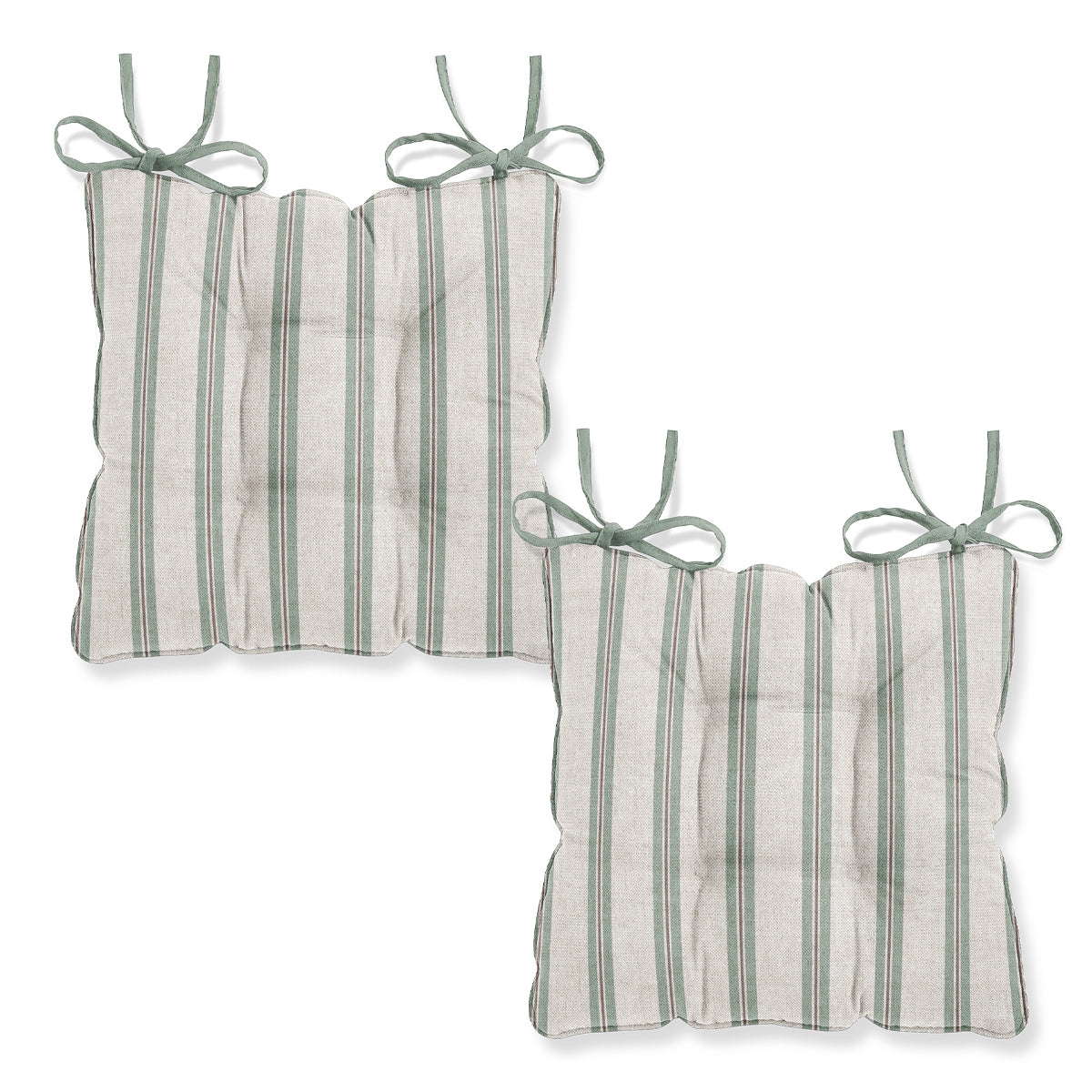 Winterfell Duck Egg Ticking Stripe Chair Seat Pad