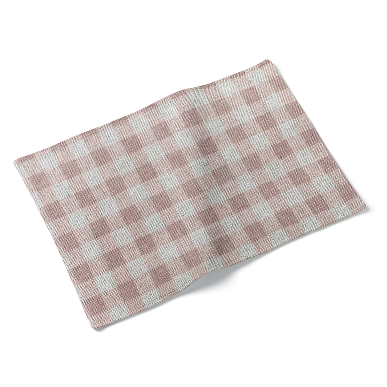 Set of 4 Hillcrest Blush Gingham Design Fabric Placemats