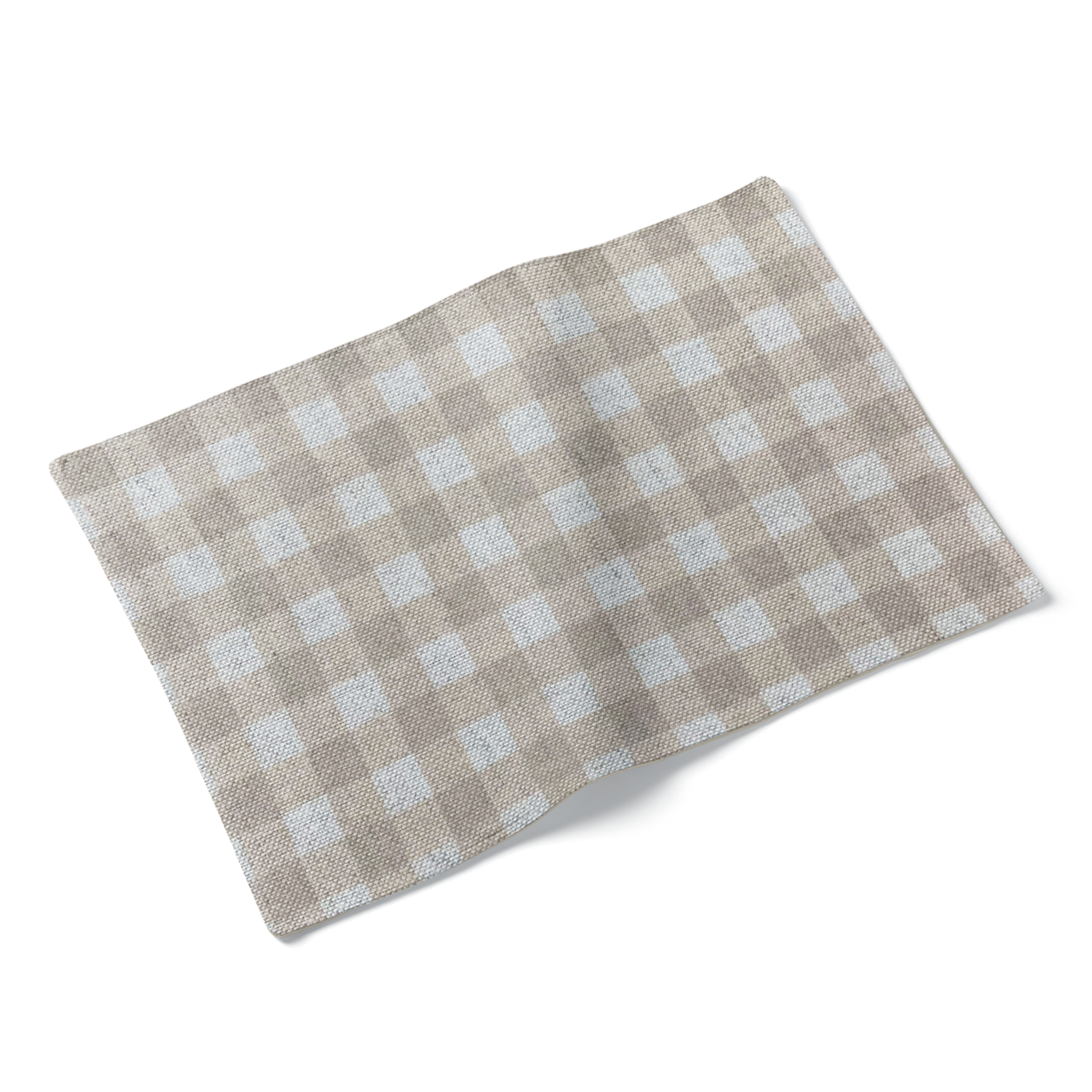 Set of 4 Hillcrest Sand Gingham Design Fabric Placemats