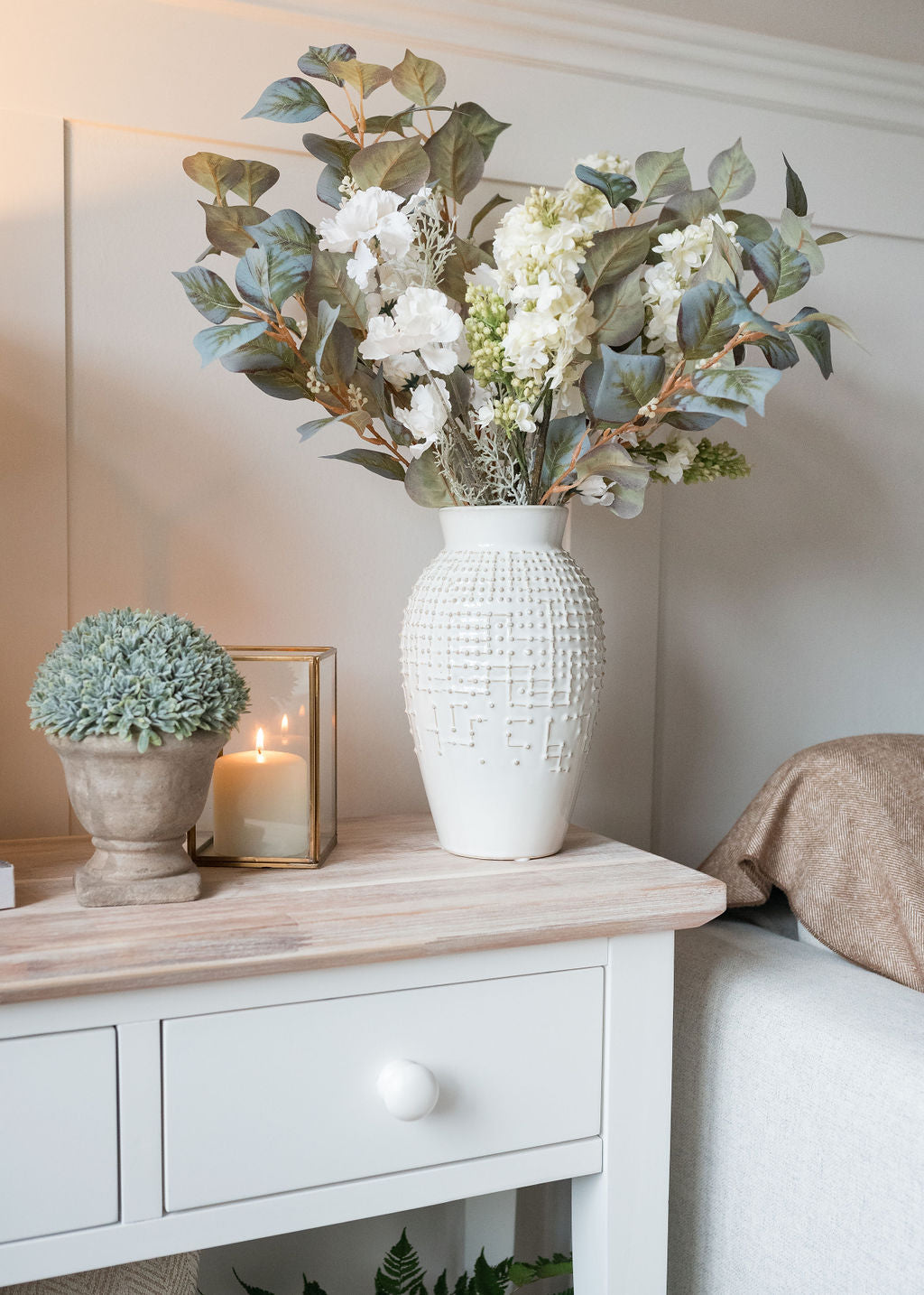 Off White Dot Vase