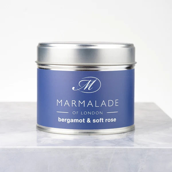 Bergamot & Soft Rose Medium Tin Candle