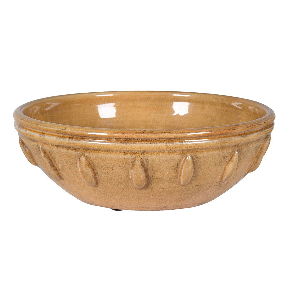 Rustic Ochre Ceramic Bowl