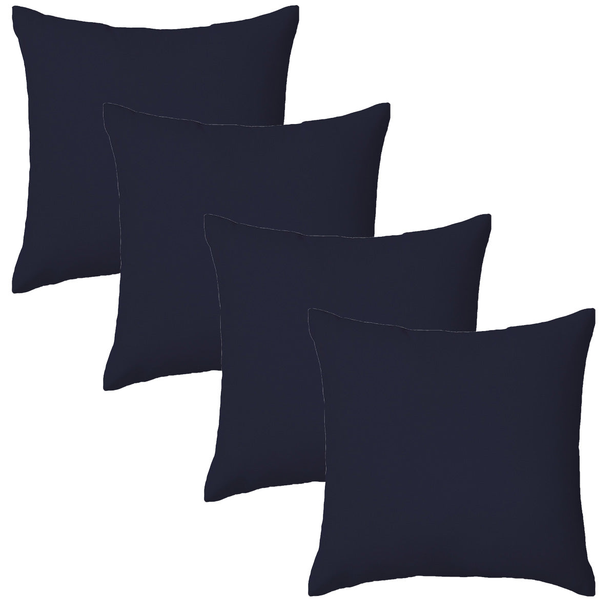 Set of 4 Navy Garden Square Water Resistant Cushions