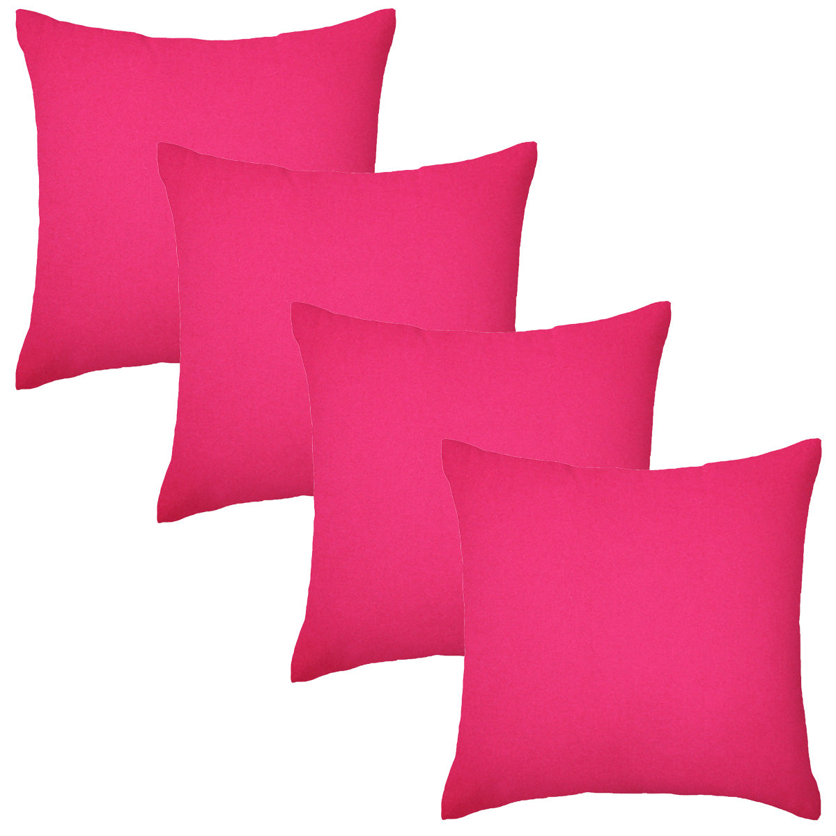Set of 4 Premium Pink Garden Square Water Resistant Cushions