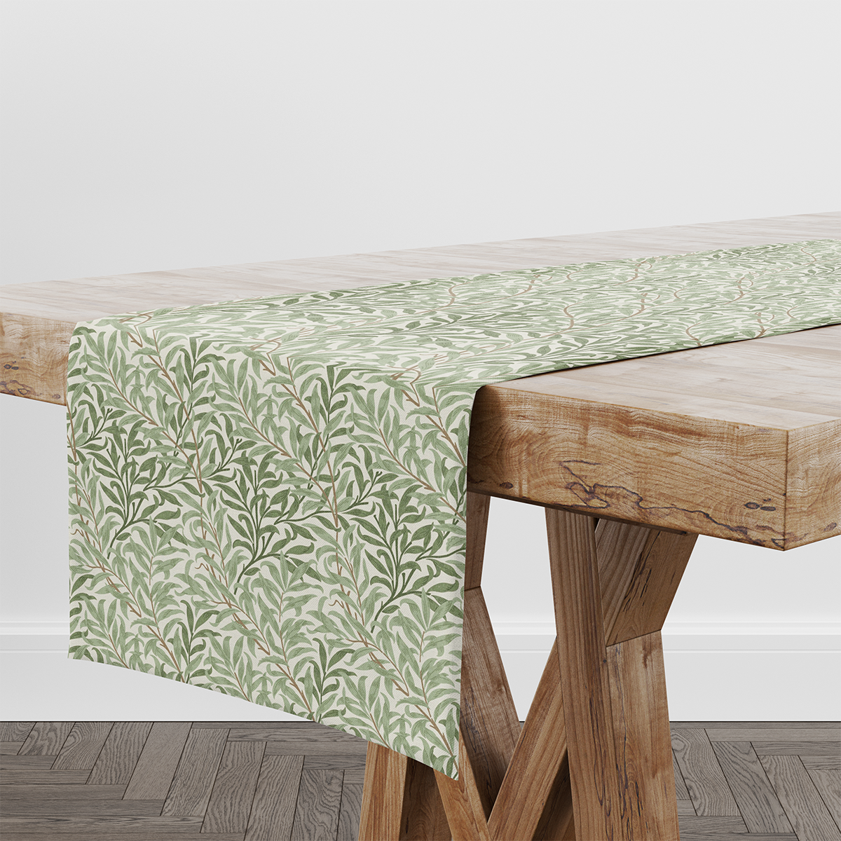 William Morris Willow Bough Sage Fabric Table Runner