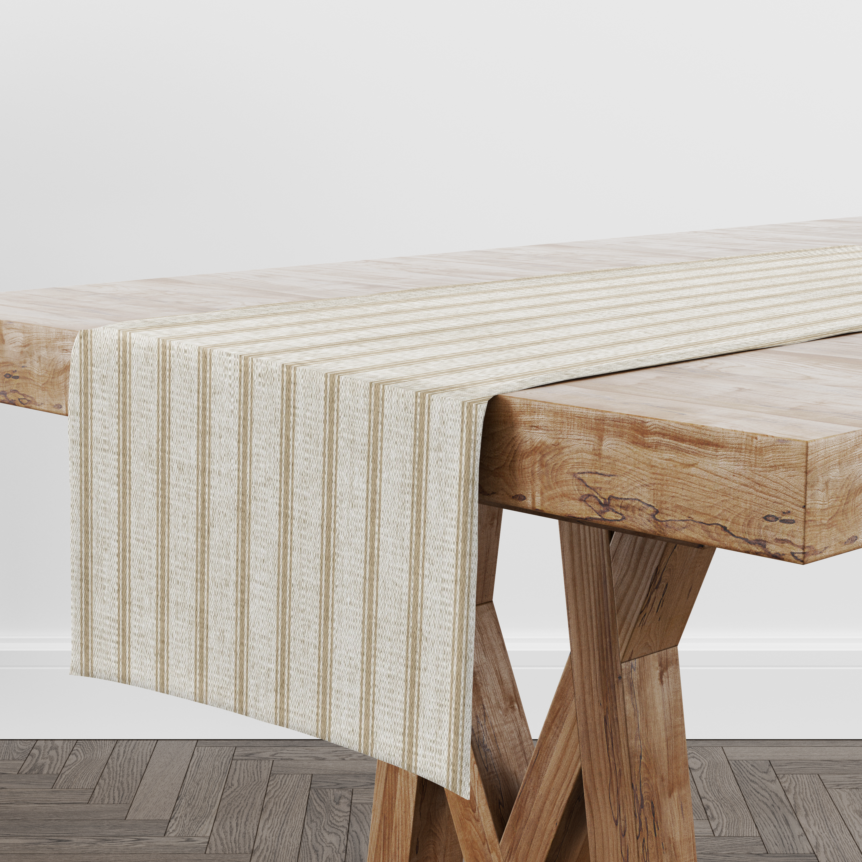 Kashmira Ticking Stripe Table Runner Sand