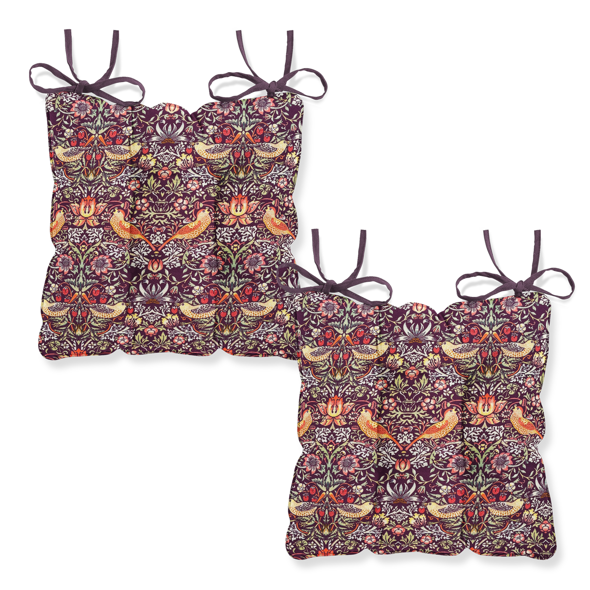William Morris Strawberry Thief Damson Chair Seat Pad