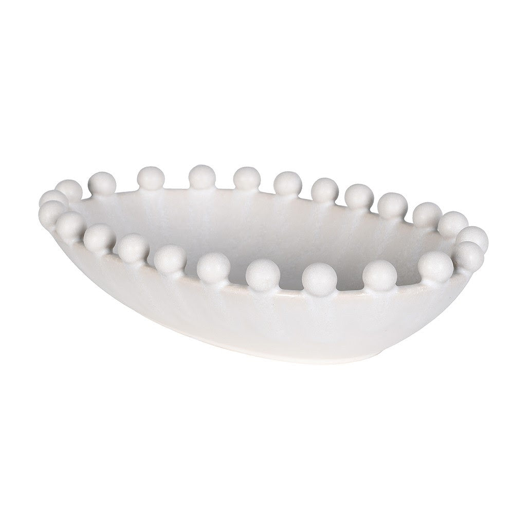 Off-White Bobble Edge Decorative Bowl