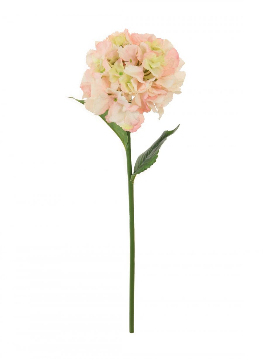 Faux Silk Short Pale Pink French Hydrangea Stem