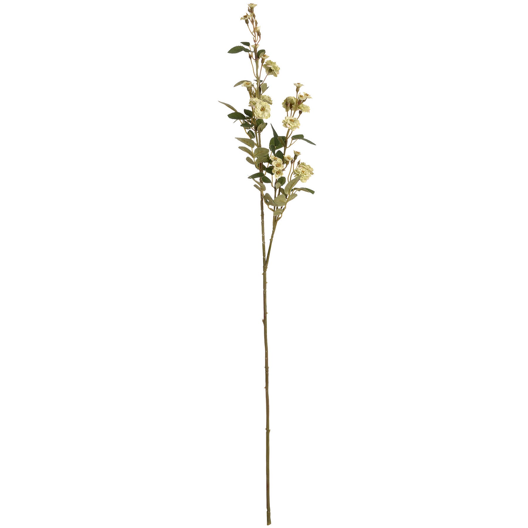 Faux Green Wild Meadow Rose Spray