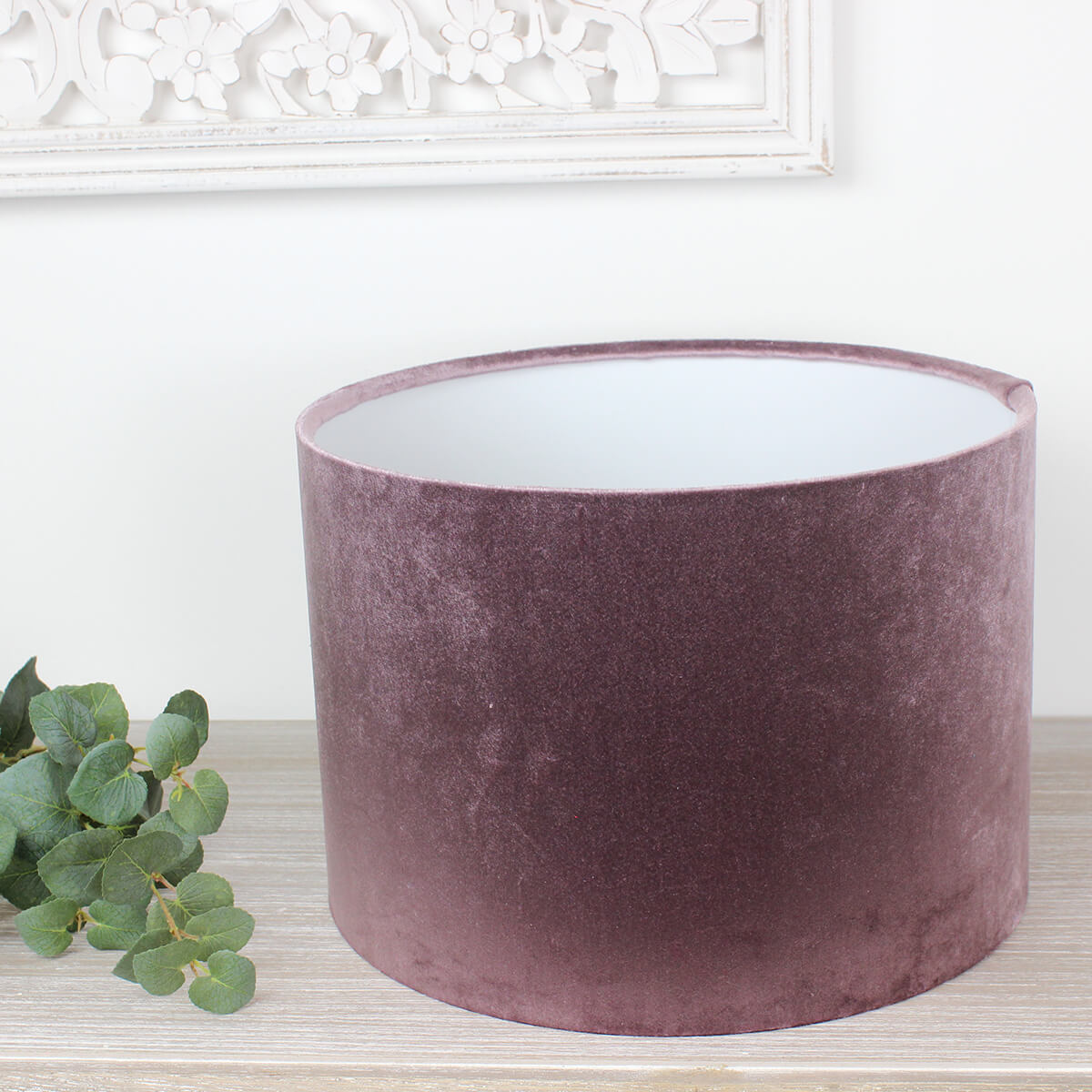 Glamour Mauve Velvet Drum Lampshade