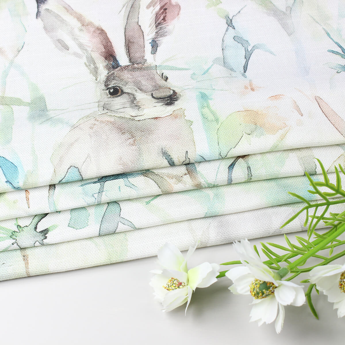 Jack Rabbit Cream Roman Blind
