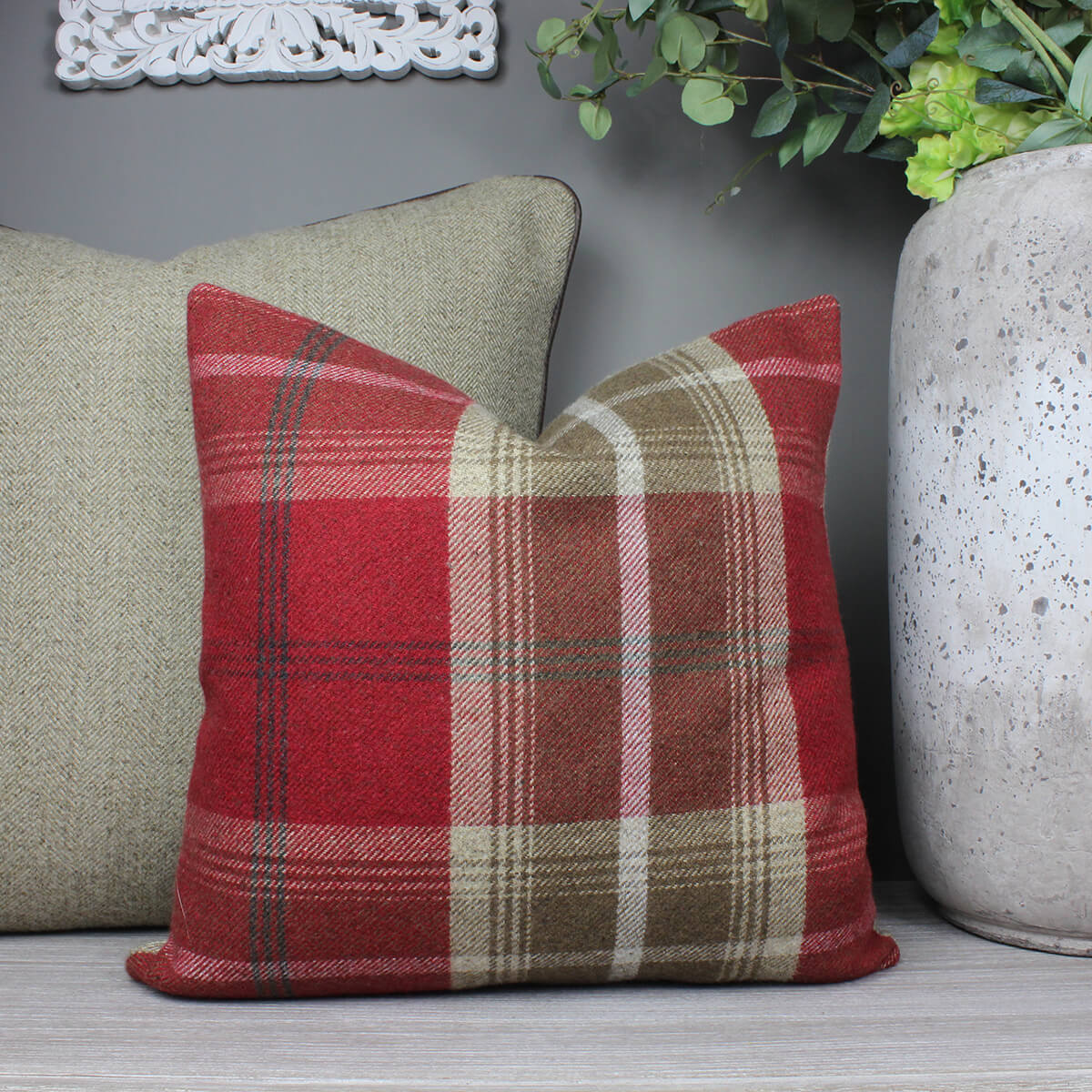 Red Balmoral Checked Cushion