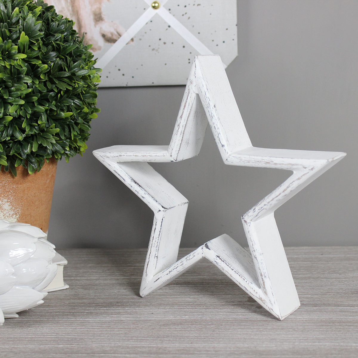 Medium White Mango Wood Star