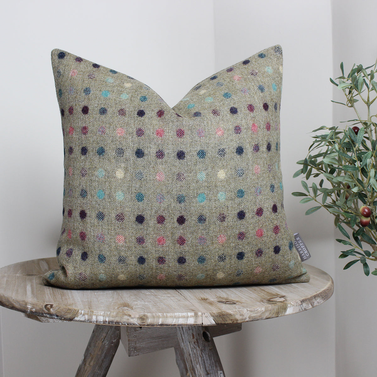 Multispot Fawn Tweed Wool Cushion