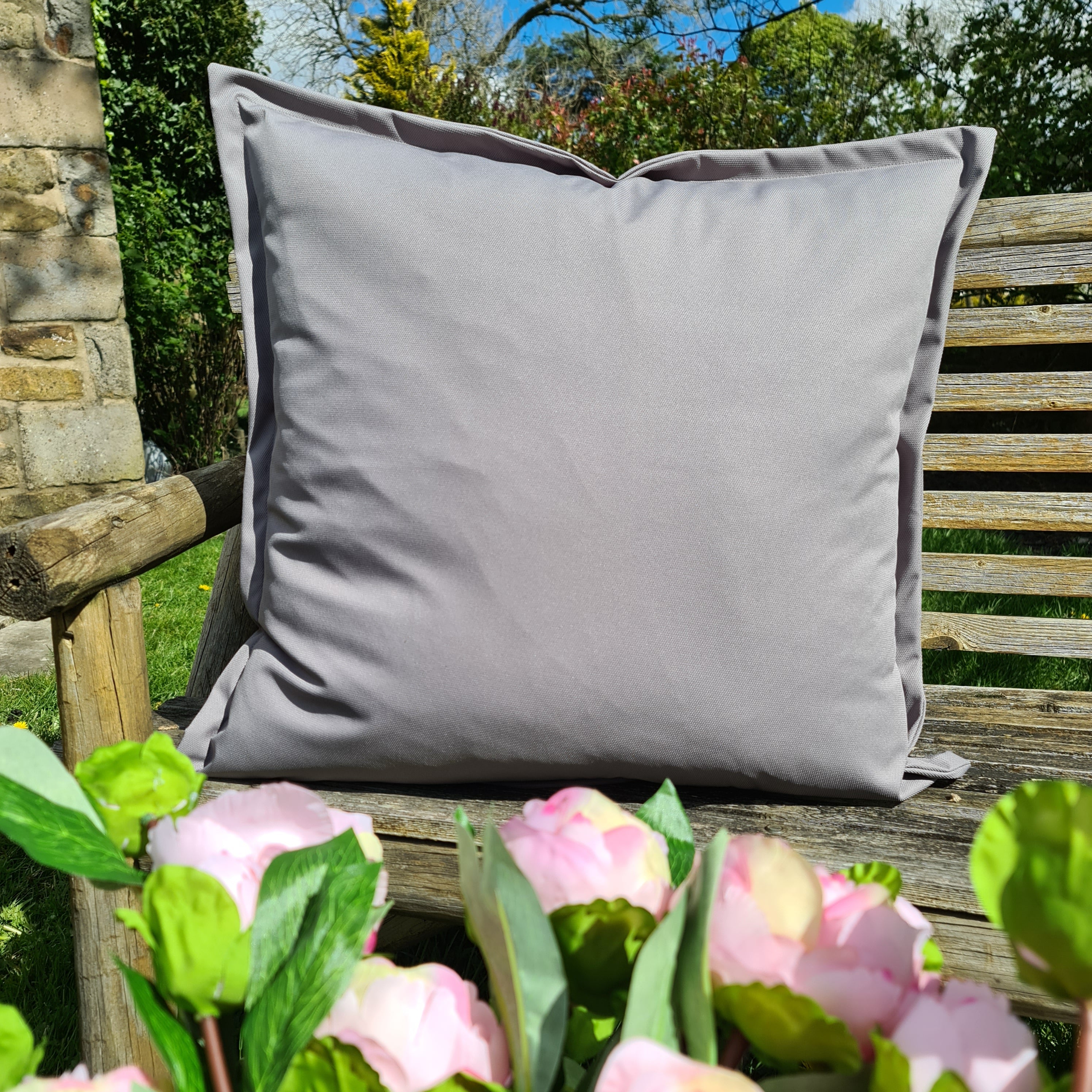 Grey Oxford Square Water Resistant Cushion