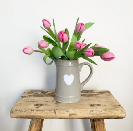 Grey Heart Design Jug