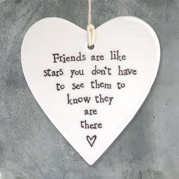 East Of India Friends Are Like Stars Porcelain Heart
