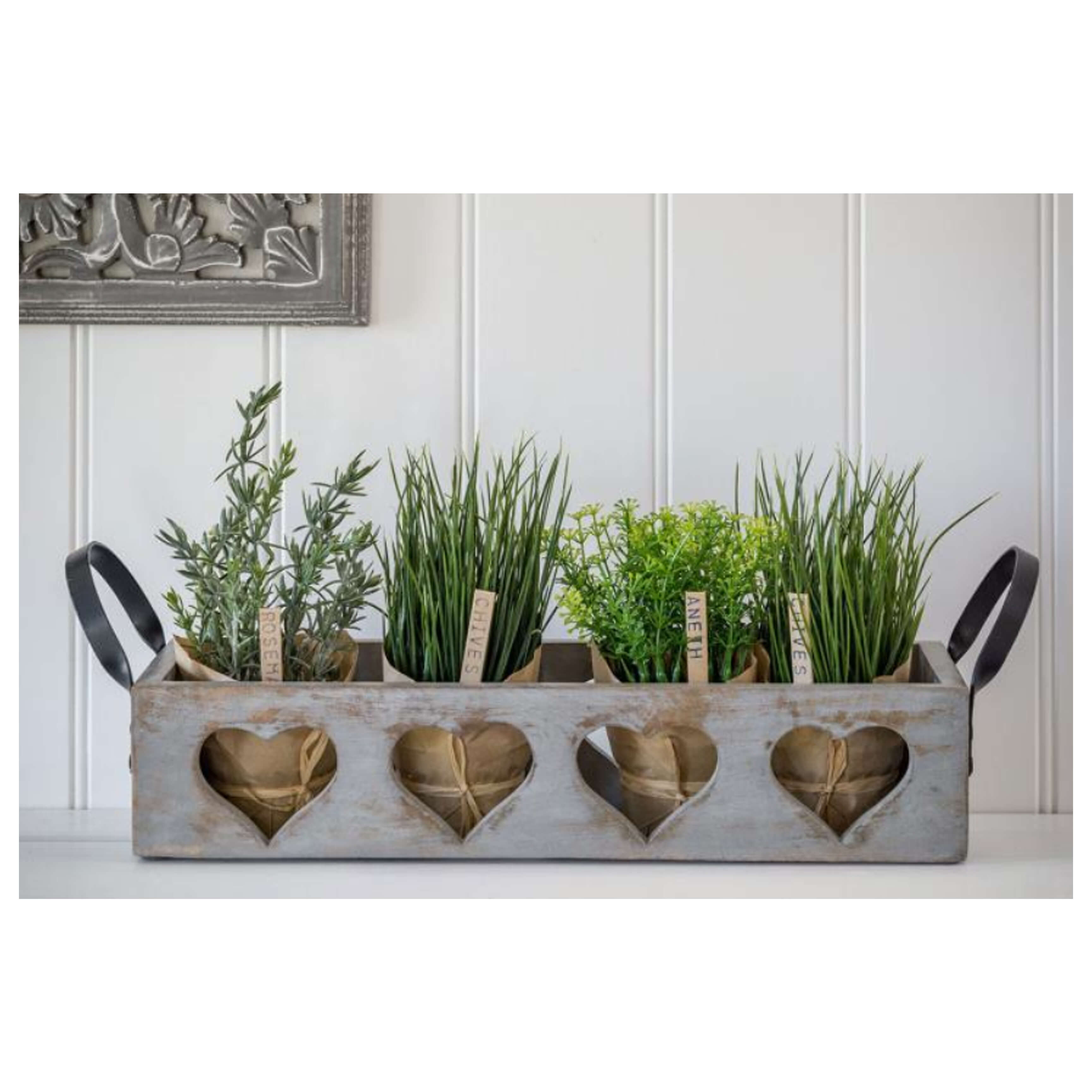 4 Grey Heart Trug