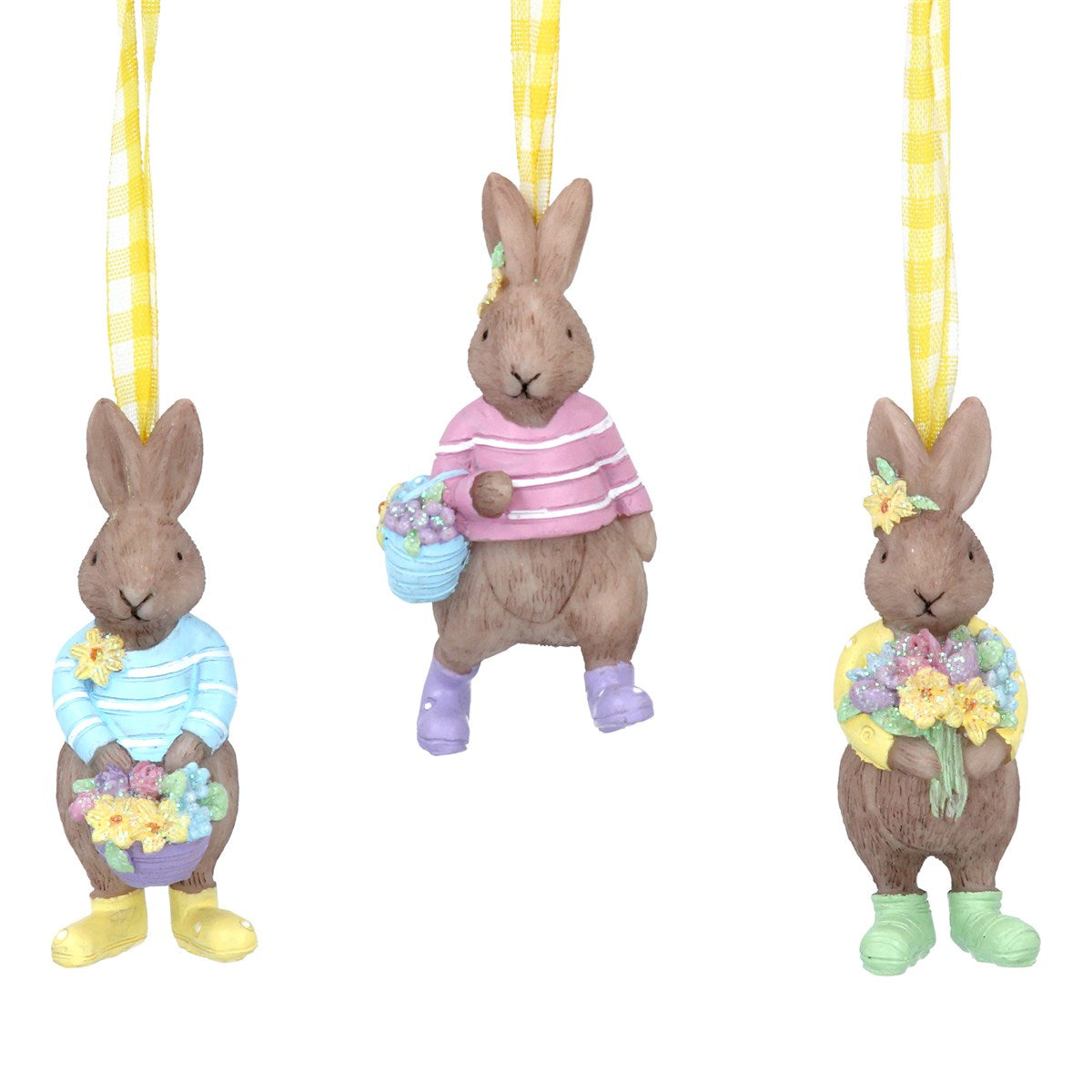 Bunny with Flowers Hanging Decoration