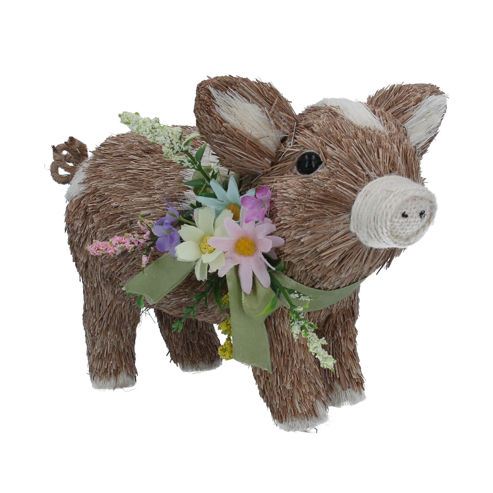 Bristle Pig with Floral Wreath