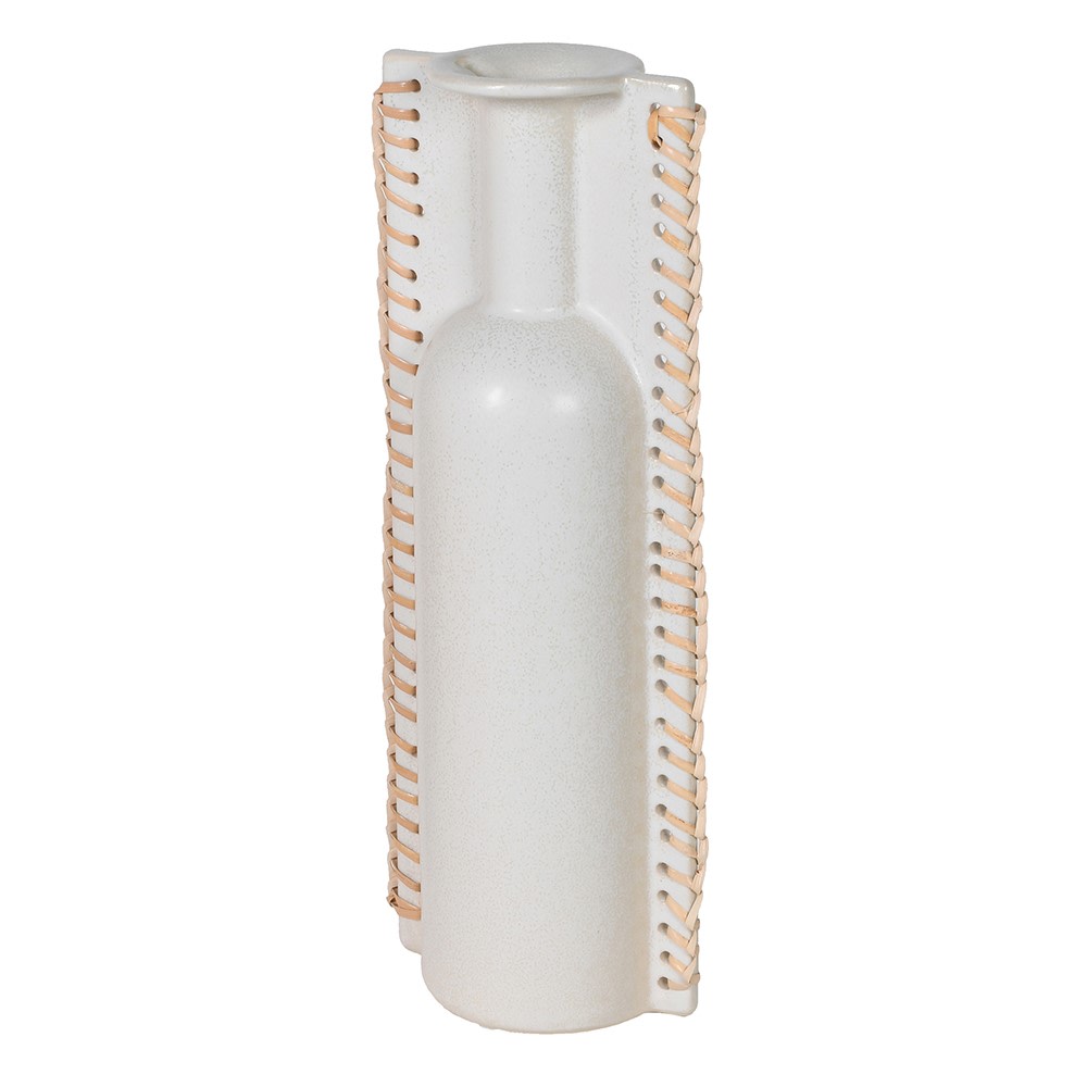 White Woven Side Vase