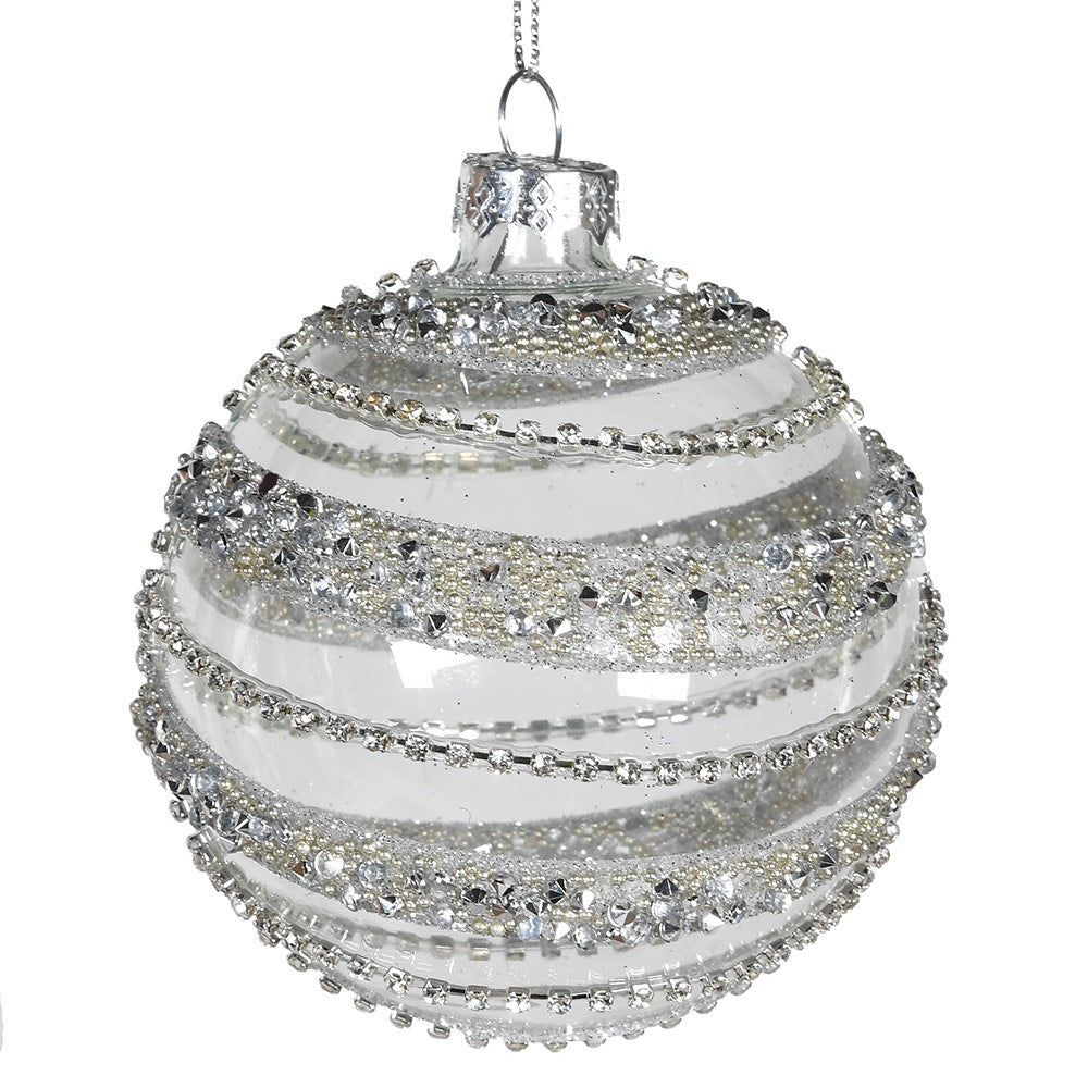 Clear Glass Bauble With Beads