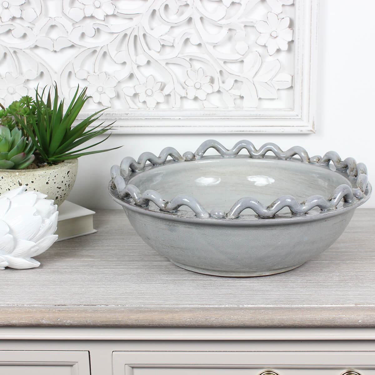 Aria Grey Wave and Bobble Bowl
