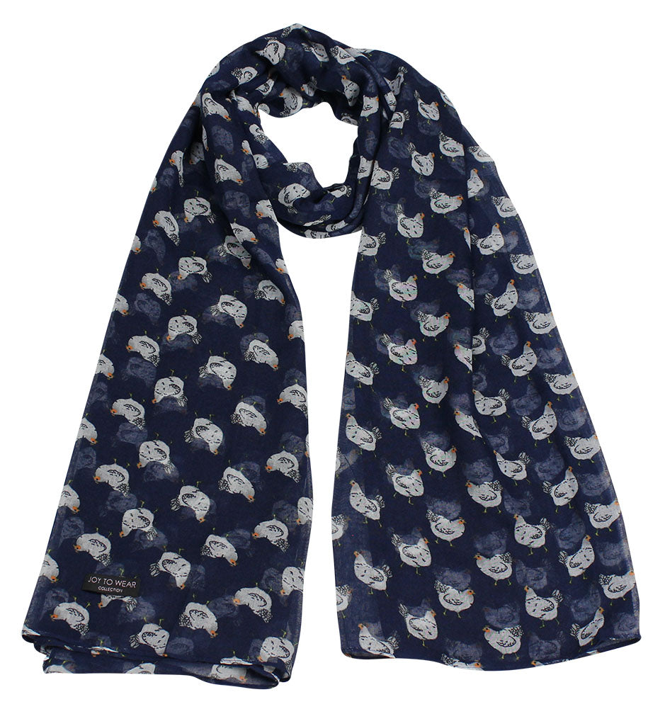 Hen Print Fashion Scarf