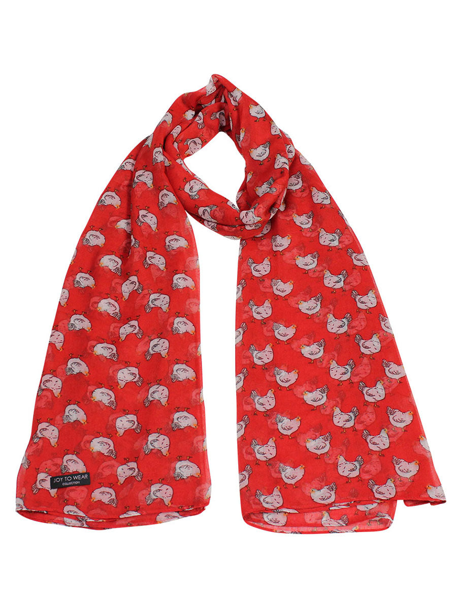 Hen Print Fashion Scarf