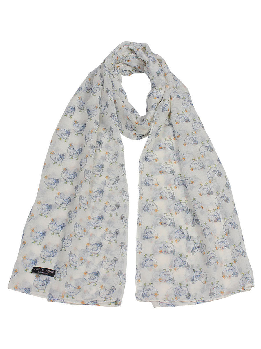 Hen Print Fashion Scarf
