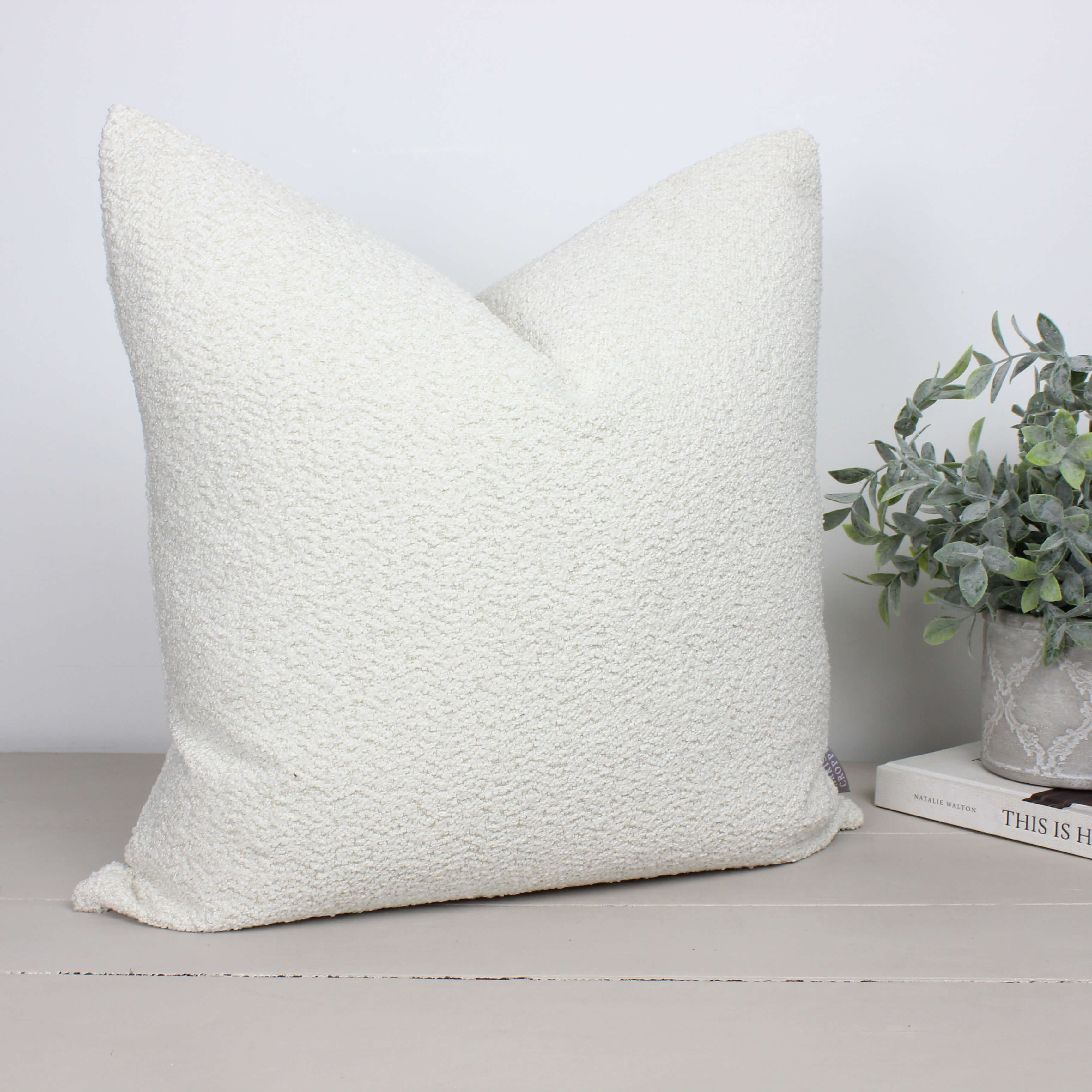 Ivory Boucle Cushion